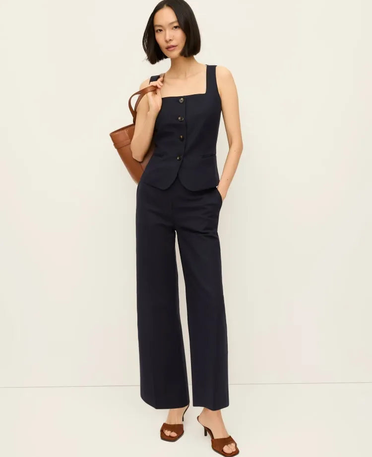 The Petite High Rise Everyday Ankle Pant in Doubleweave