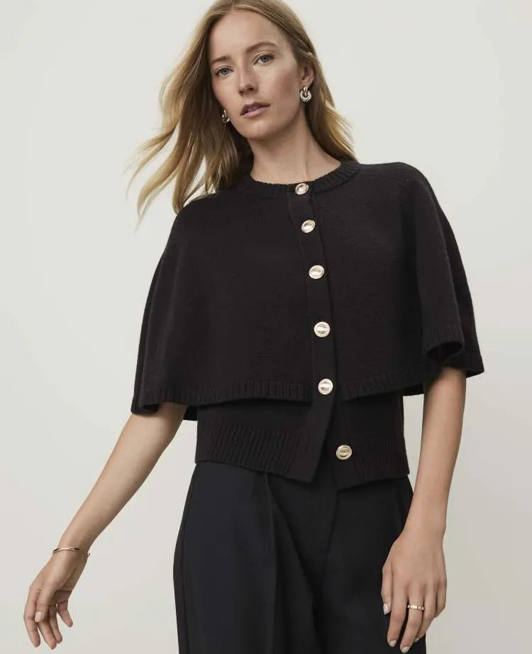 Short Sleeve Capelet Cardigan