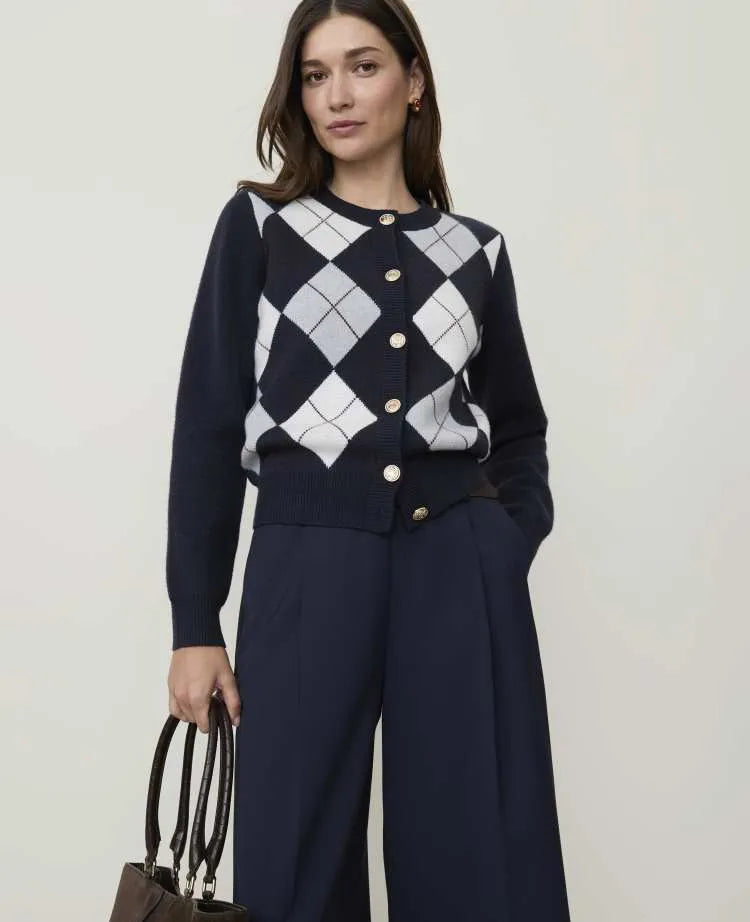 Argyle Jacquard Cardigan