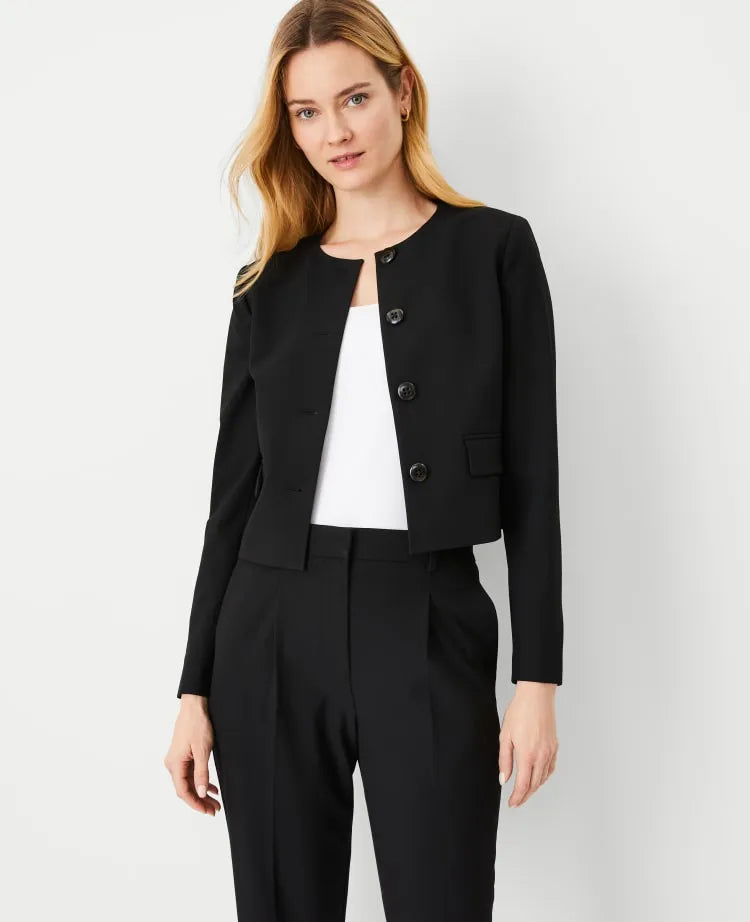 The Crew Neck Jacket in Seasonless Stretch