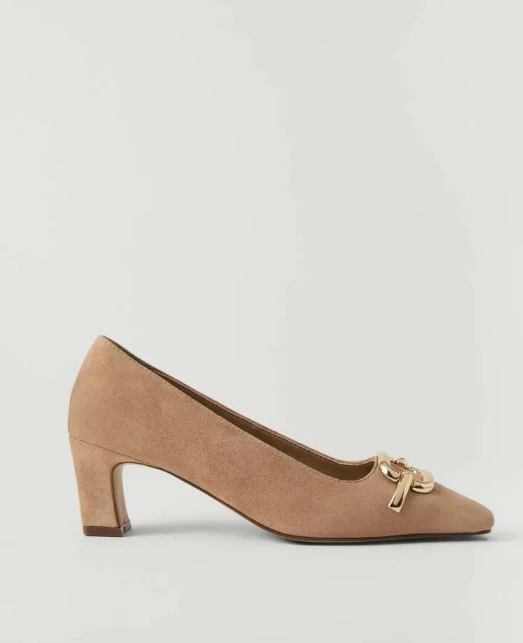 Suede Buckle Pump