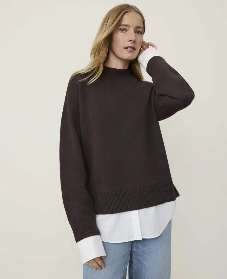 Weekend Layered Mixed Media Sweater