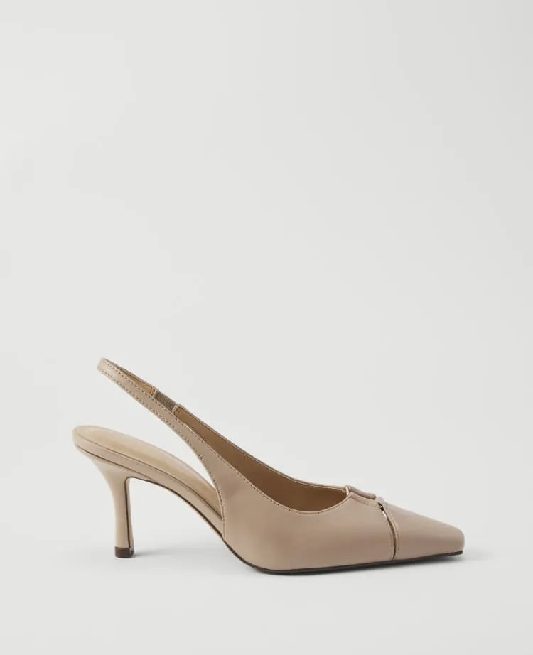 Leather Cutout Slingback Pump