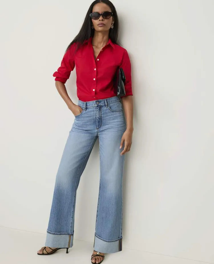 The Petite Cuffed Wide-Leg Jean