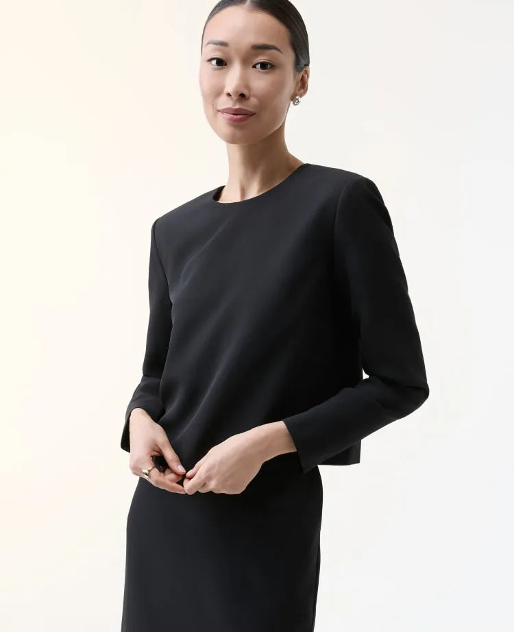 The Crew Neck Top in Fluid Crepe