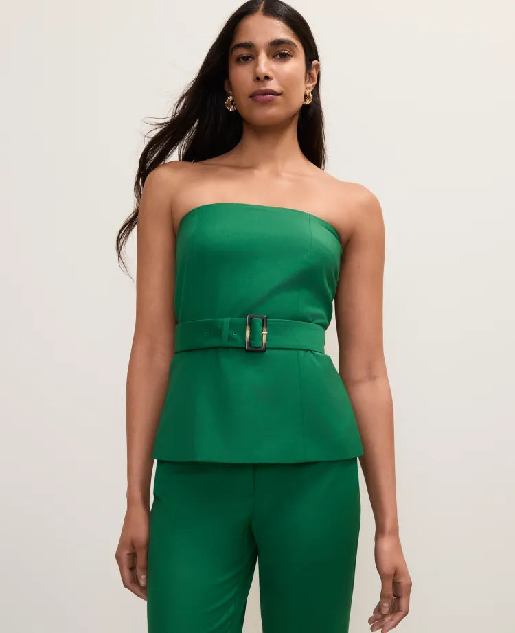 The Petite Belted Strapless Top