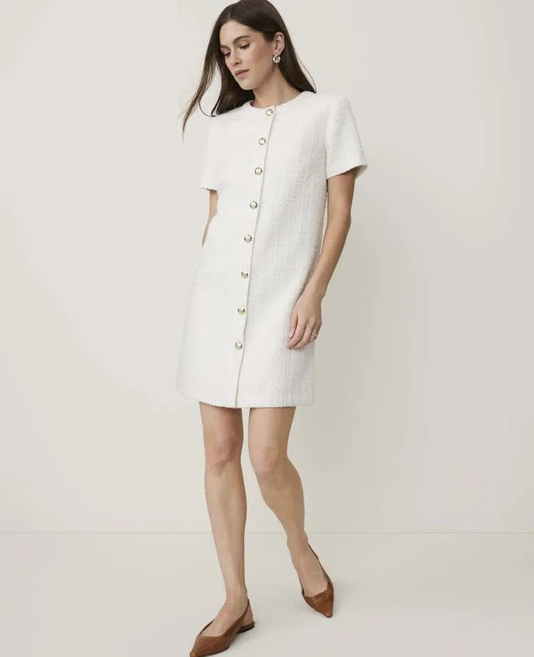 Petite Shift Dress in Tweed