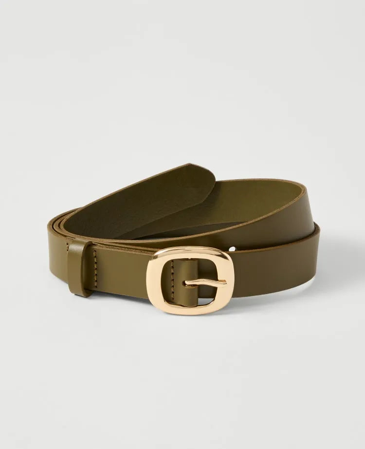 Leather Square Buckle Belt