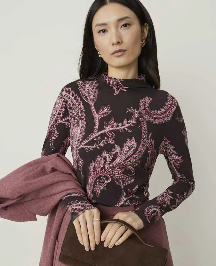 Paisley Mock Neck Top