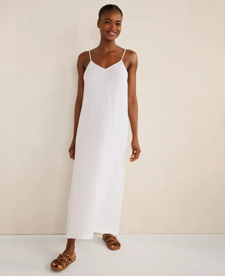 Haven Well Within Organic Cotton Gauze V-Neck Midi Dress