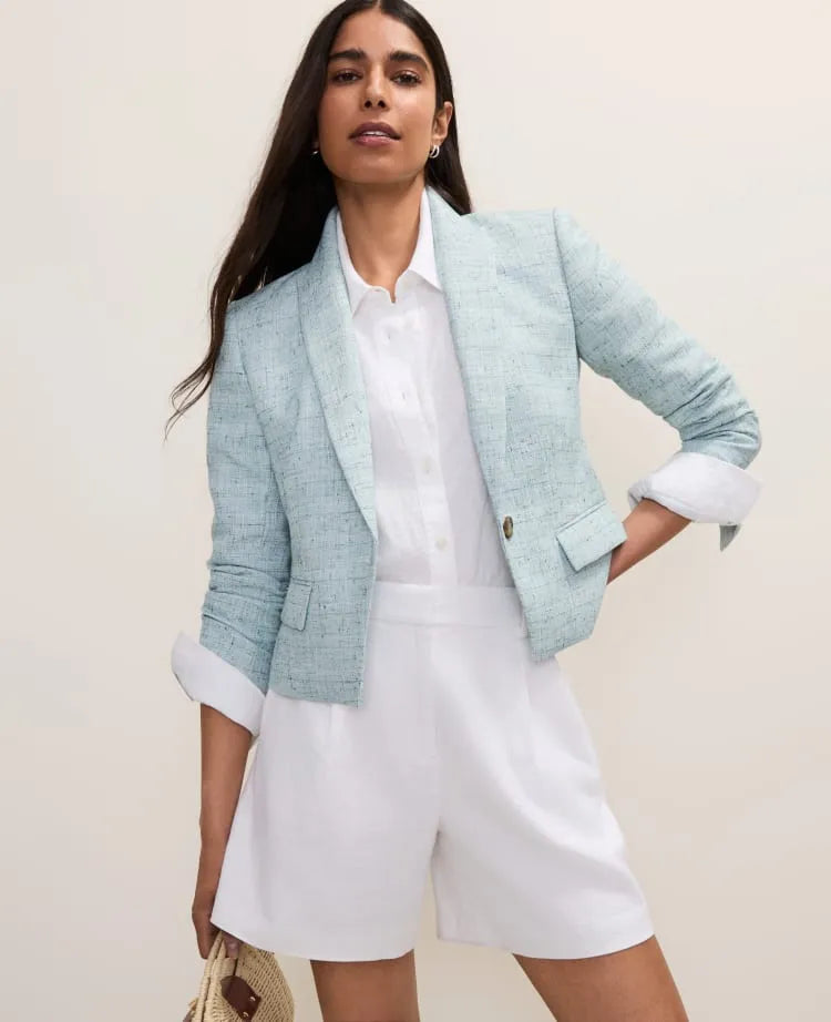 The Petite Modern Newbury Blazer in Tweed