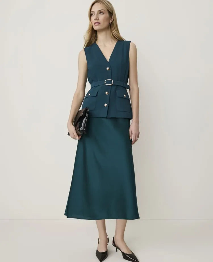 Belted Vest Slip Dress