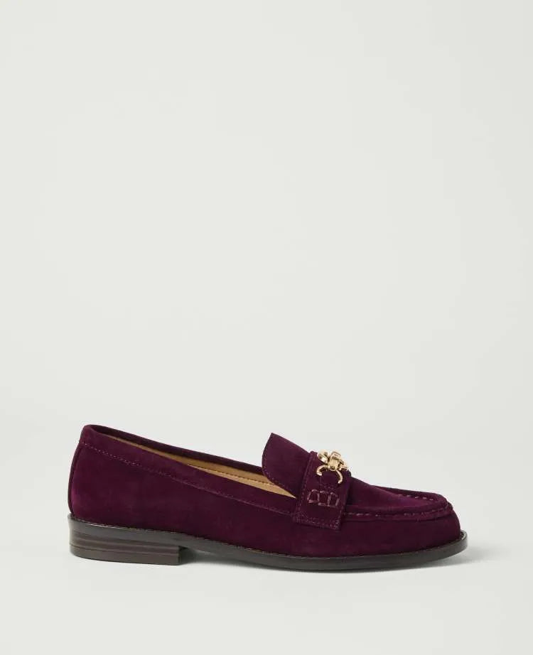 Hardware Embellished Suede Loafer