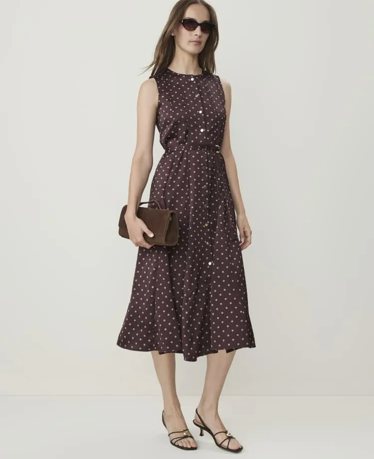 Geo Print Flare Midi Dress