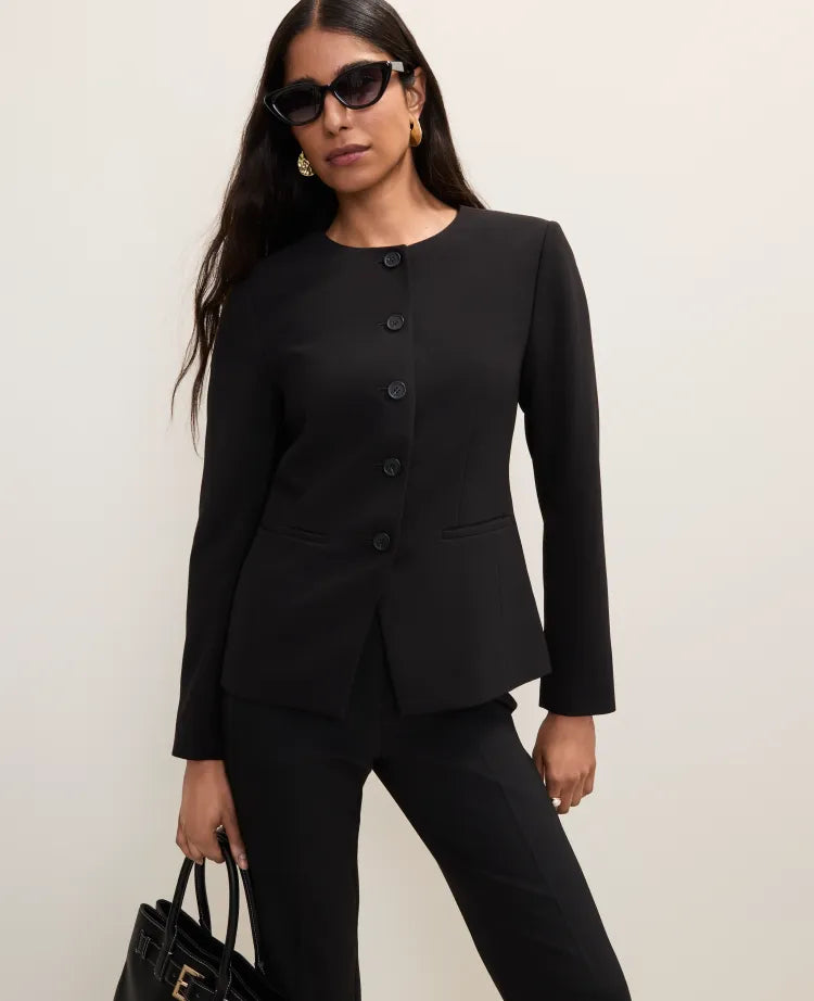 Petite Split Hem Jacket in Fluid Crepe