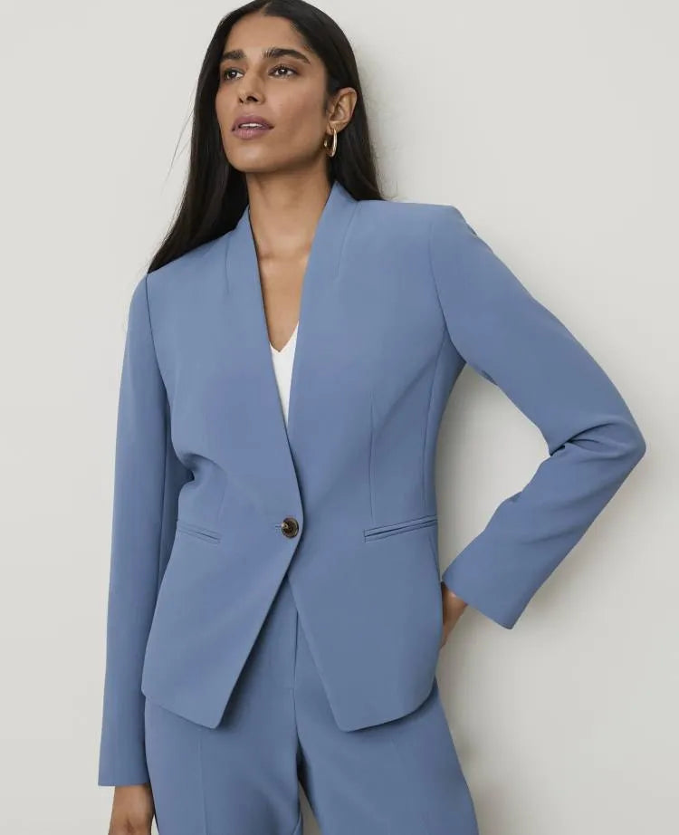 The Cutaway Blazer in Fluid Crepe
