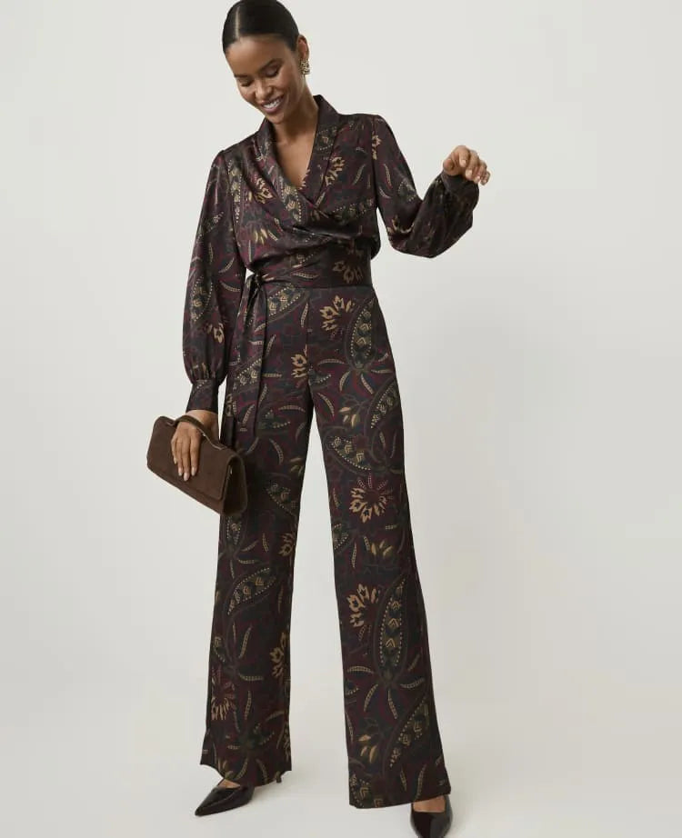 Paisley Wrap Blouse in Satin