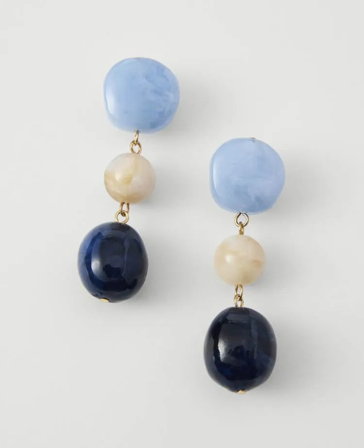 Triple Stone Drop Earrings