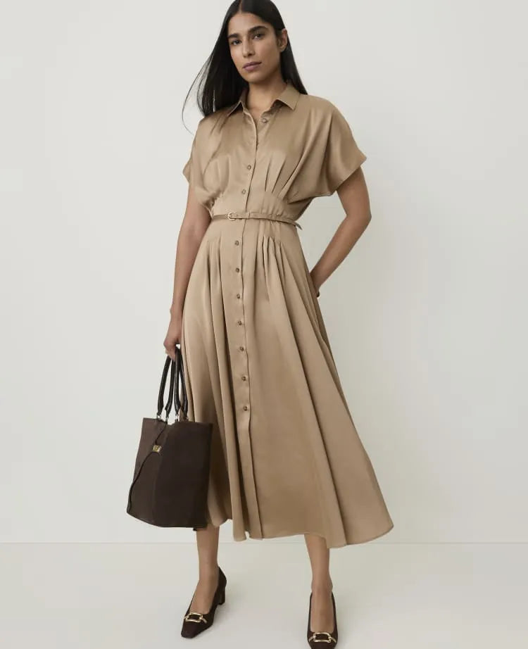 Petite Collared Midi Shirtdress