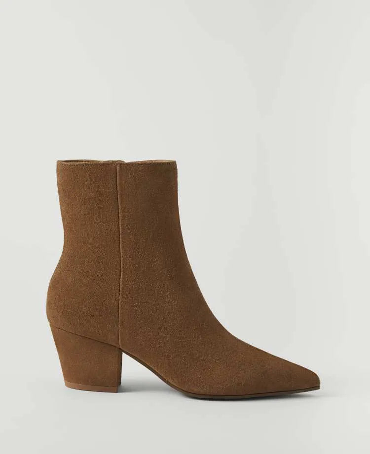 Suede Tapered Heel Bootie