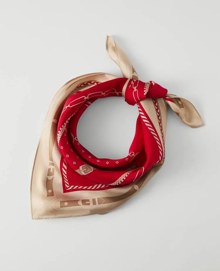 Horsebit Print Silk Scarf