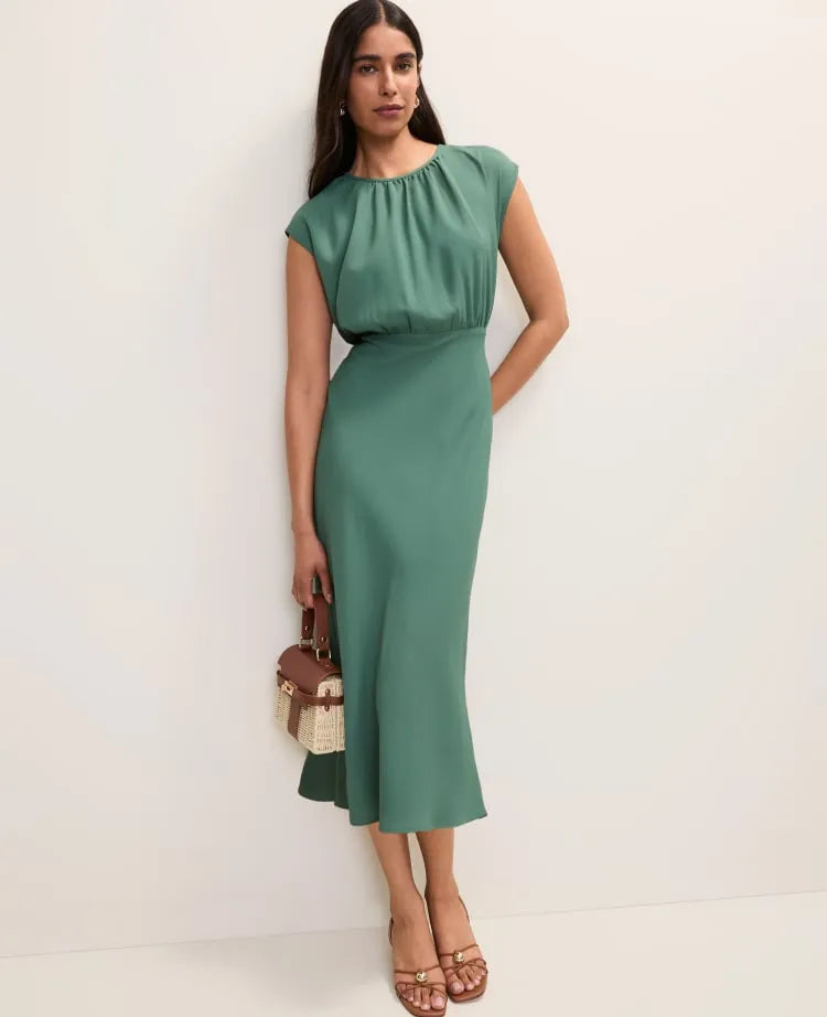 Gathered Midi Dress