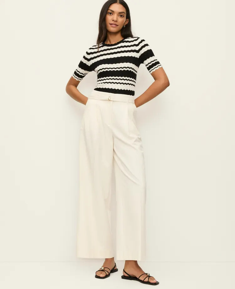 The Belted Wide-Leg Ankle Pant