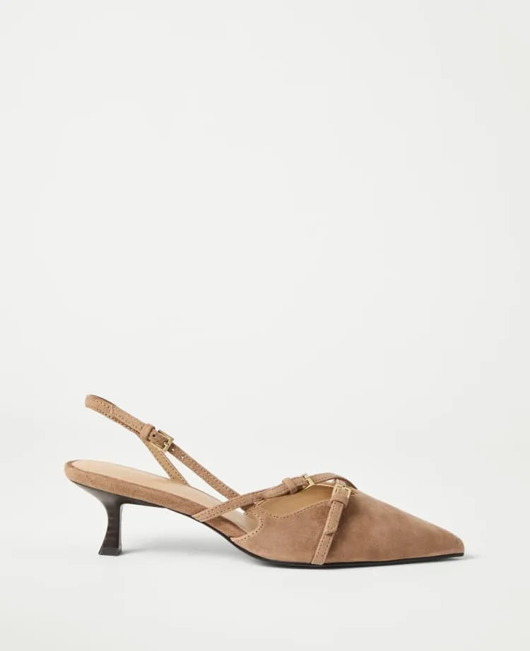 Strappy Suede Slingback Pump