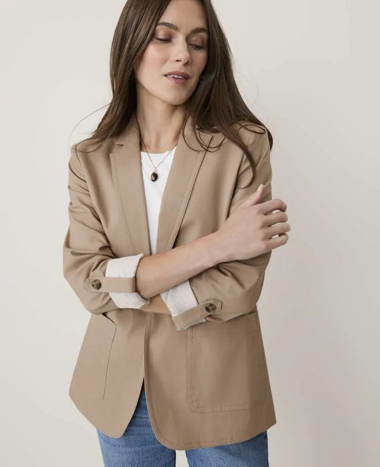 Petite Weekend Roll Sleeve Blazer