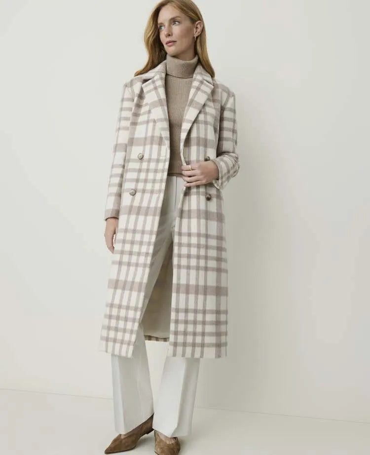 Plaid Double Breasted Coat