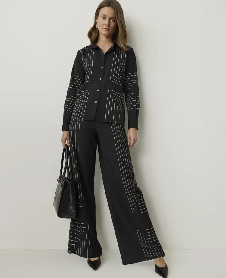 The Geo Print Side Zip Pant